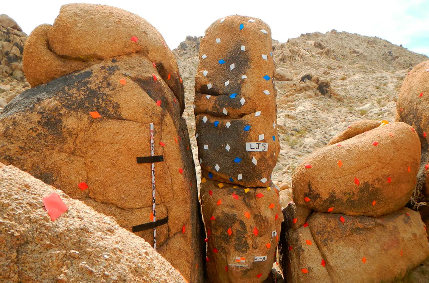Ud fra målinger på kampestenene, mener flere seismologer, at jorden i den sydlige del af Sankt Andreas-forkastningen vil ryste mindre, end de officielle risikomodeller viser. Arkivfoto: Anna Rood, Scanpix