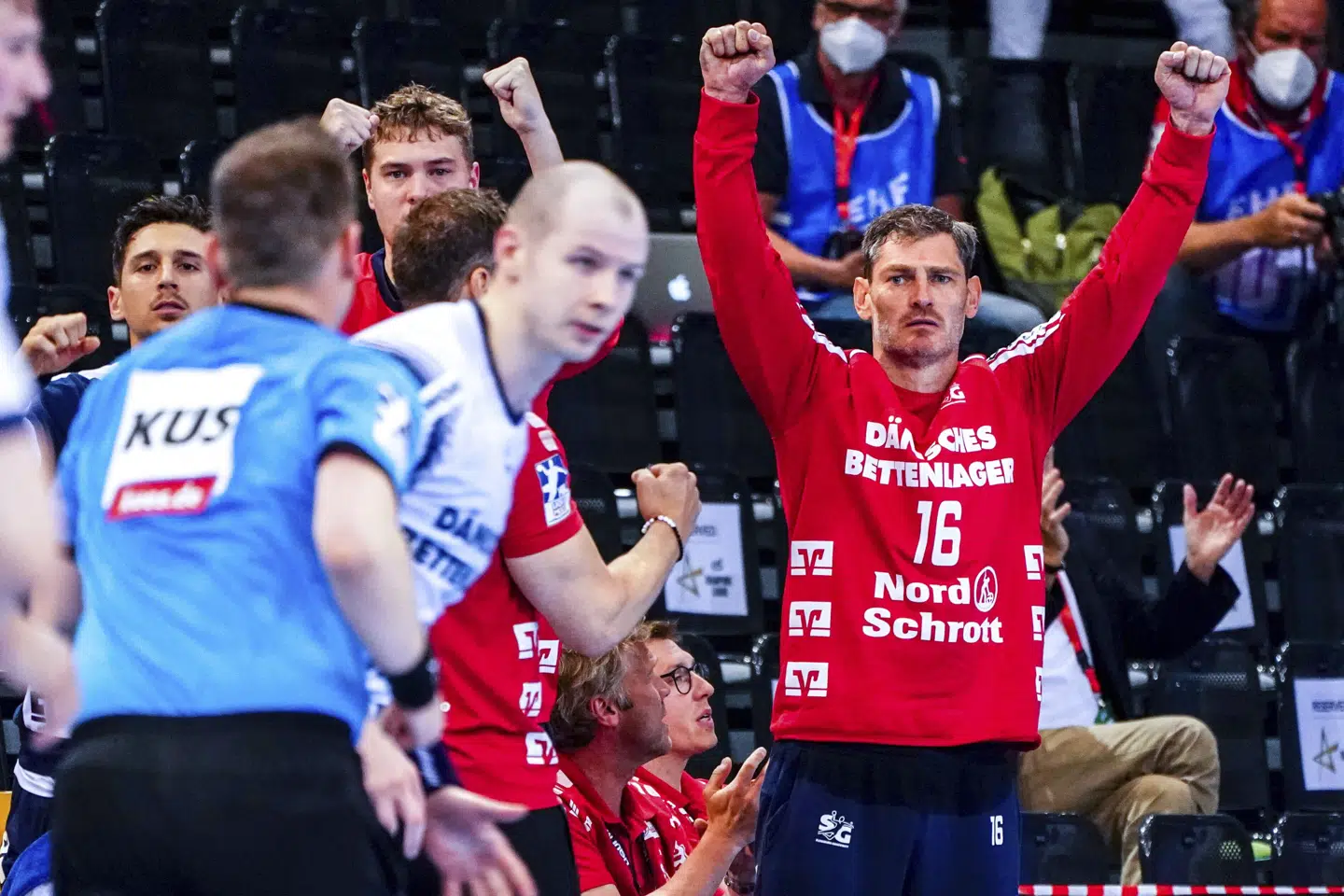 Henning Fritz vendte også i 2021 kortvarigt tilbage til håndboldbanen, da han hjalp til i Flensburg-Handewitt. (Arkivfoto)