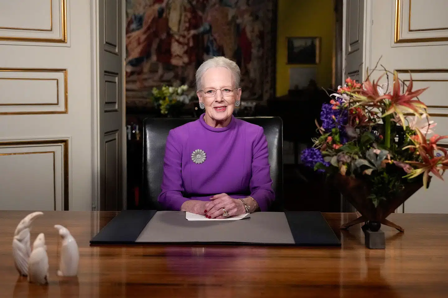 I sin sidste nytårstale til danskerne bekendtgjorde dronning Margrethe, at hun trækker sig tilbage. Foto: Keld Navntoft, Scanpix.