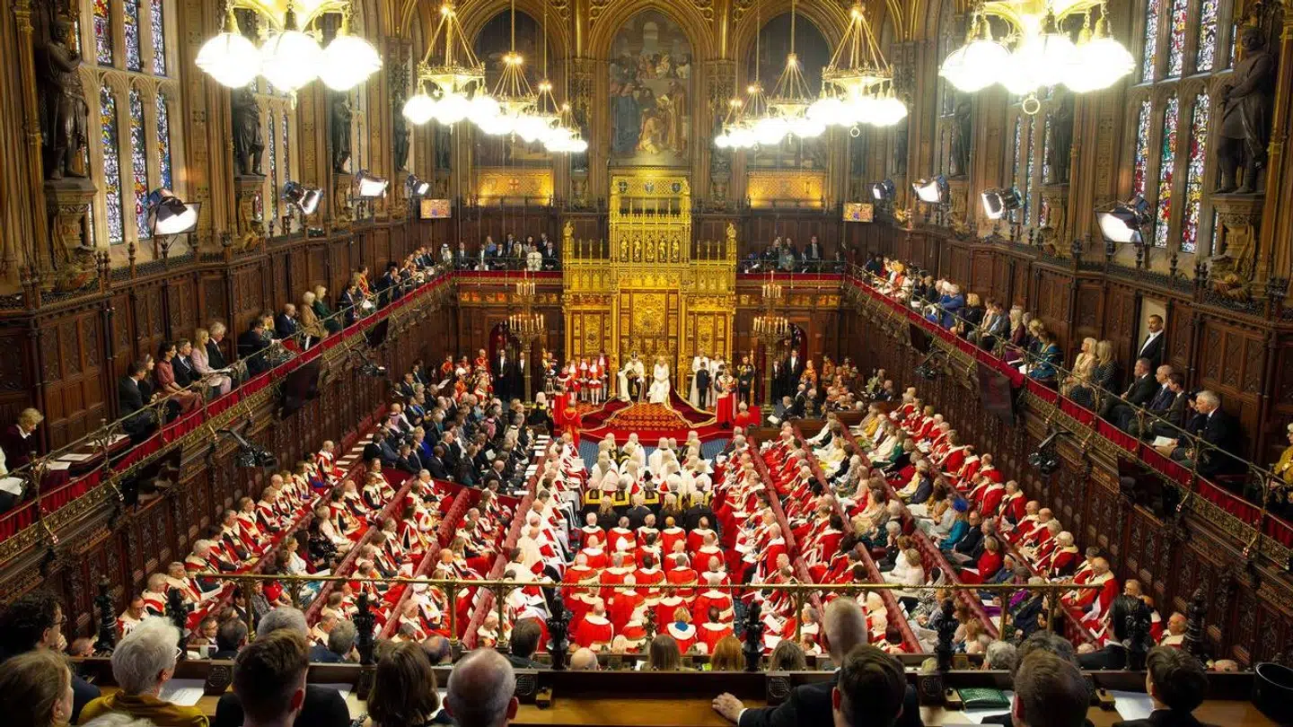 Det britiske overhus The House of Lords fotograferet under parlamentets åbningsceremoni i 2022.