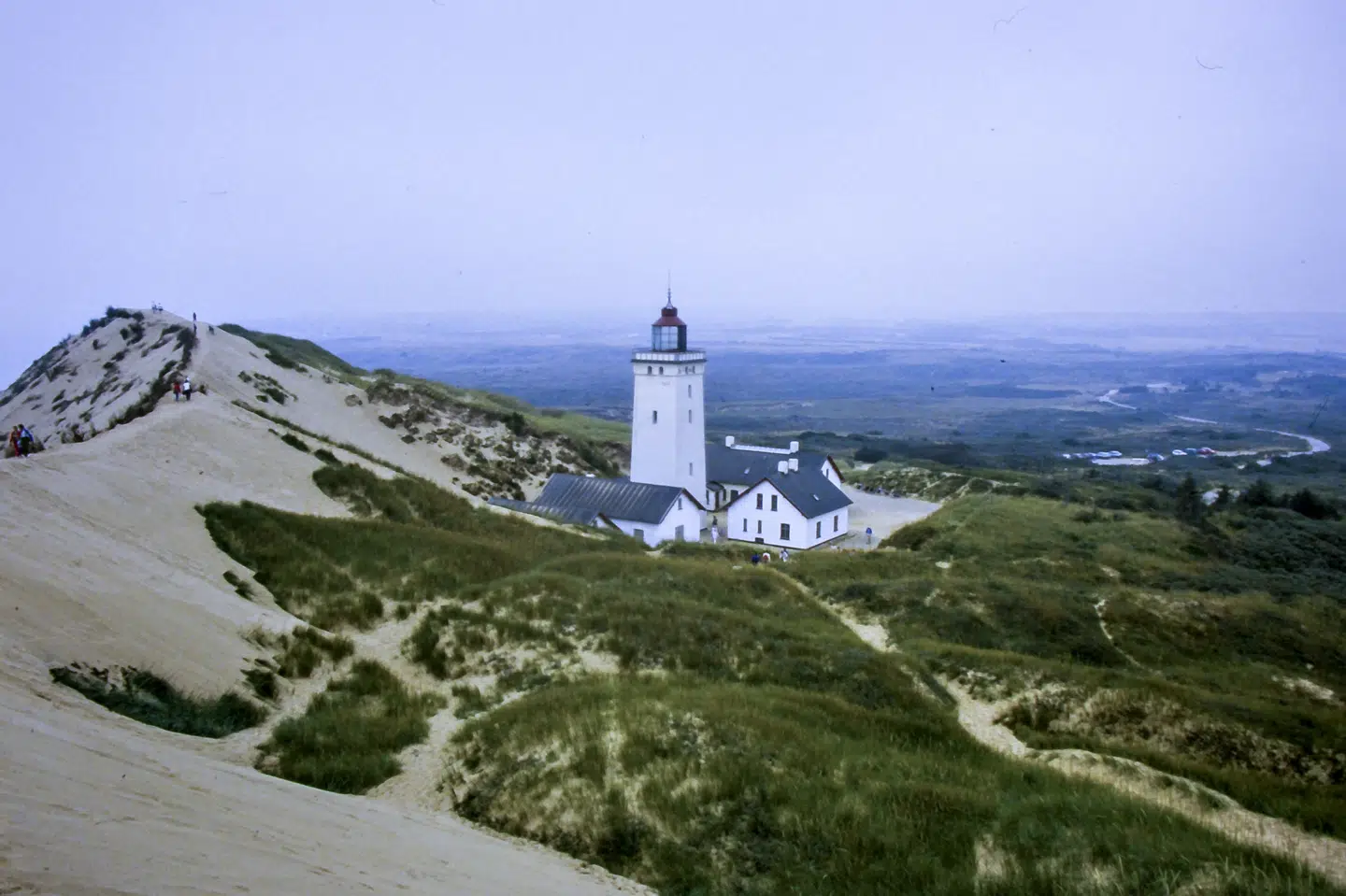 Rubjerg Knude i Nordjylland er nok det nyeste eksempel på en menneskeskabt klit. Klitten er en af de største i Danmark, og den blev særlig berømt, da Hjørring Kommune i 2018 valgte at flytte det gamle fyr på toppen af klitten, fordi det var ved at sande helt til. (Arkivfoto).