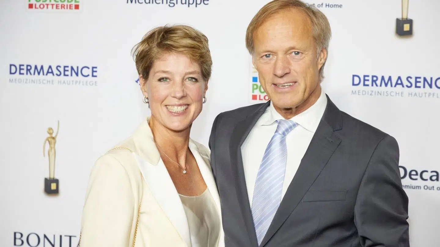 Christina Block fotograferet sammen sin partner Gerhard Delling på rød løber i oktober 2023.