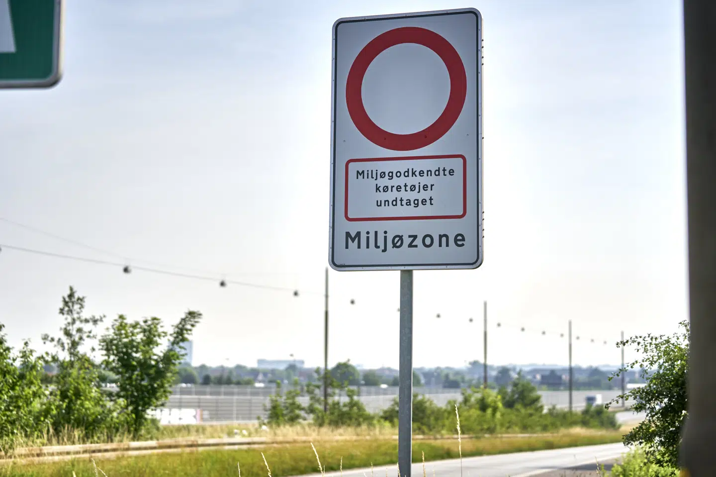 Miljøzone-skilt ved nedkørsel til Holbækmotorvejen fra Avedøre Havnevej. (Arkivfoto).