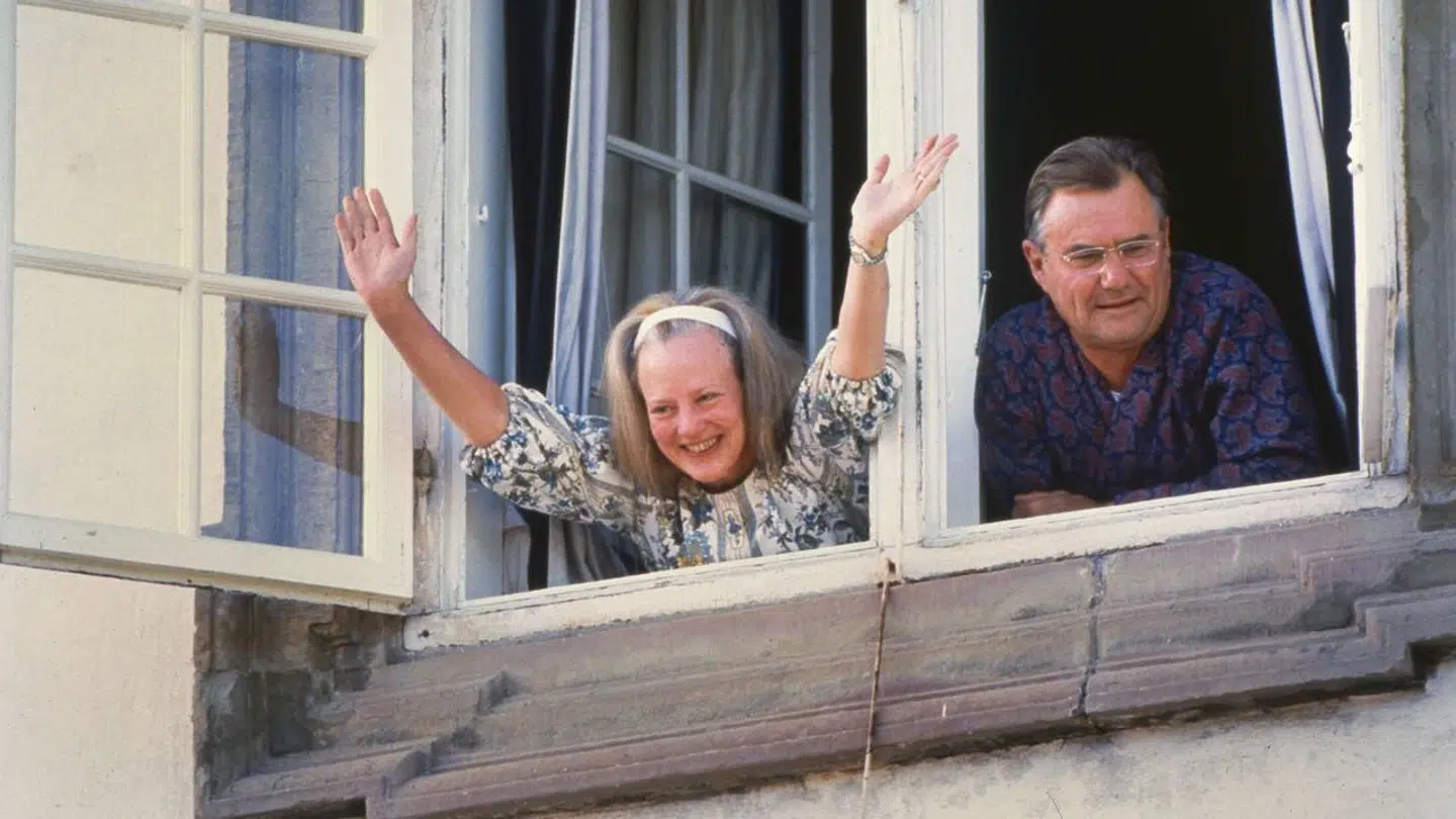 Dronning Margrethe og prins Henrik under fejringen af deres sølvbryllup i 1992.