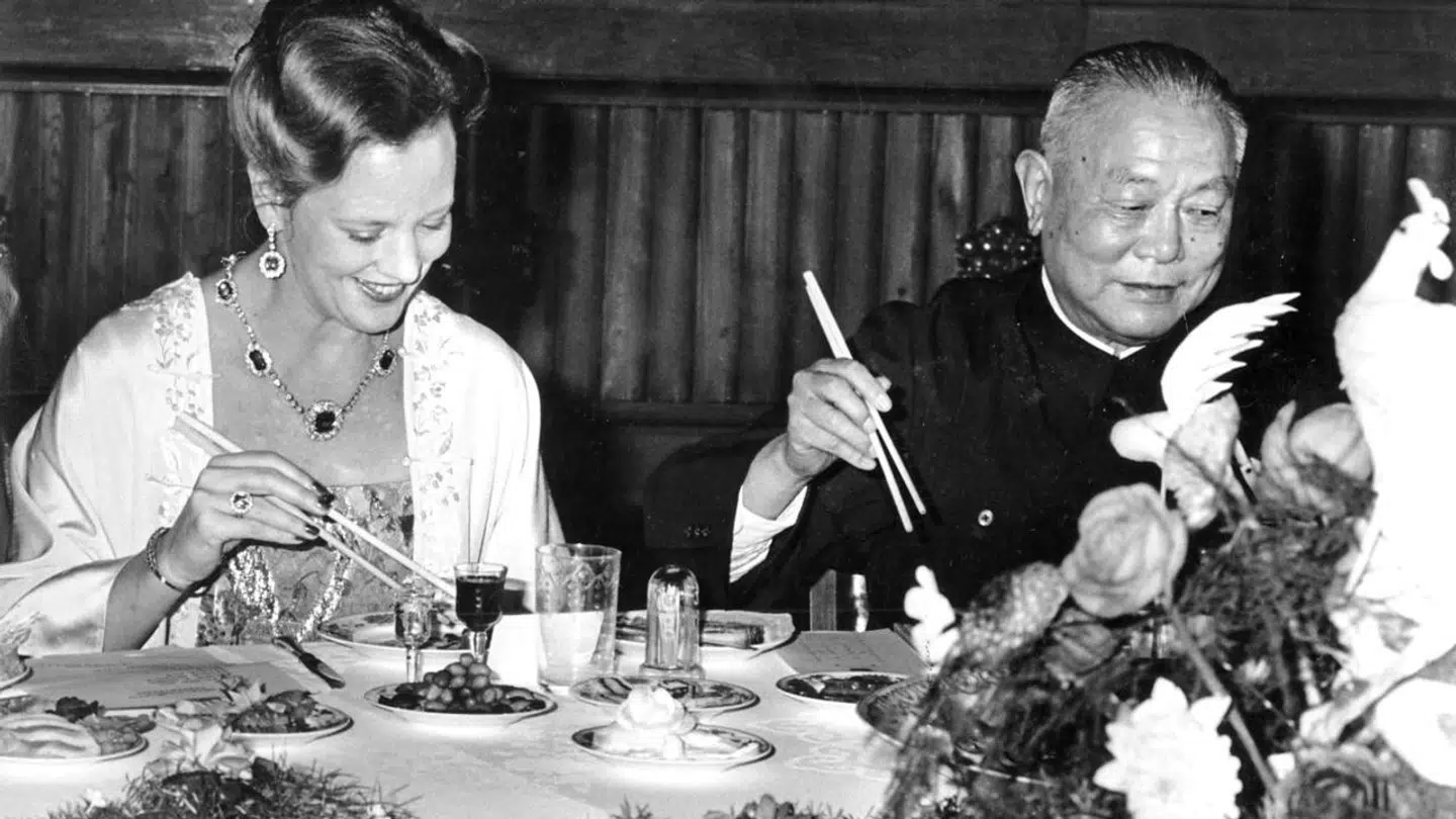 Dronning Margrethe under et statsbesøg i Kina.