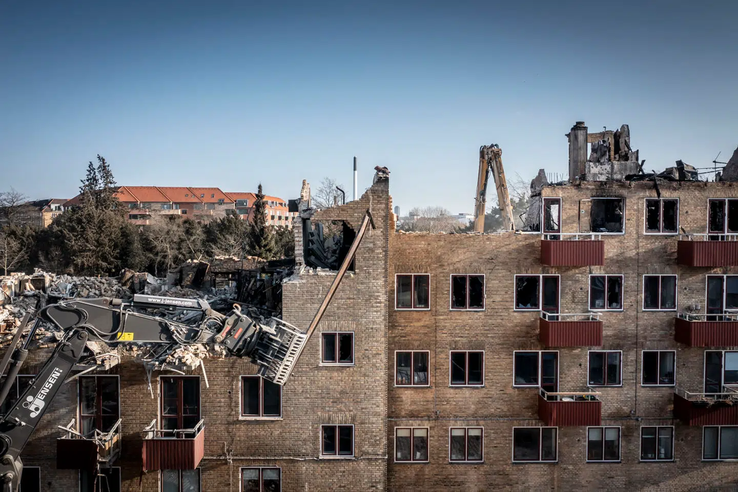 Etagebyggeriet på Grøndals Parkvej i Vanløse brændte ned mandag den 28. marts 2022.