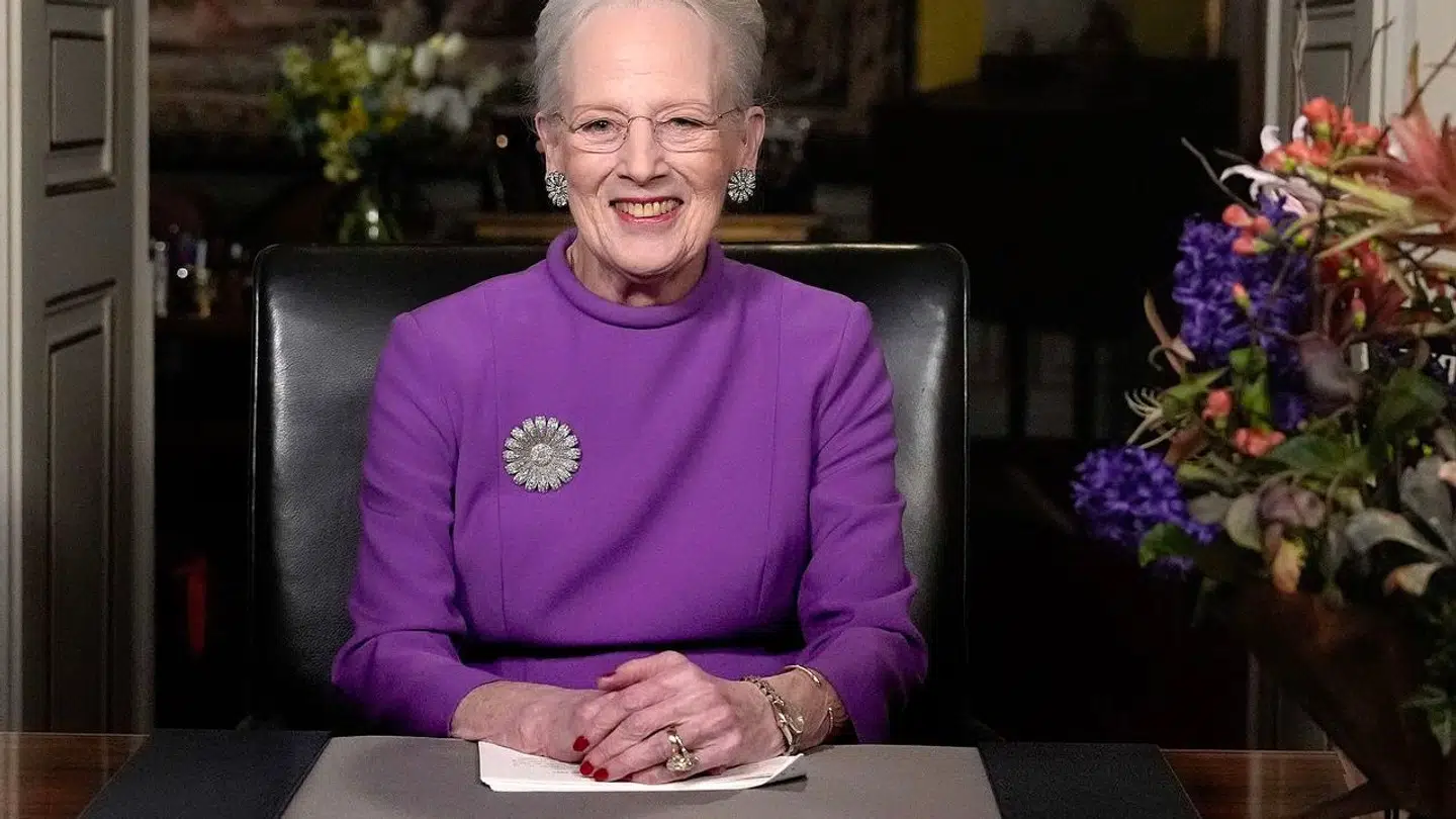Dronning Margrethe II holder nytårstale fra Christian IX's Palæ, Amalienborg Slot, i København, søndag 31. december 2023. (Foto: Keld Navntoft Ritzau/Scanpix)