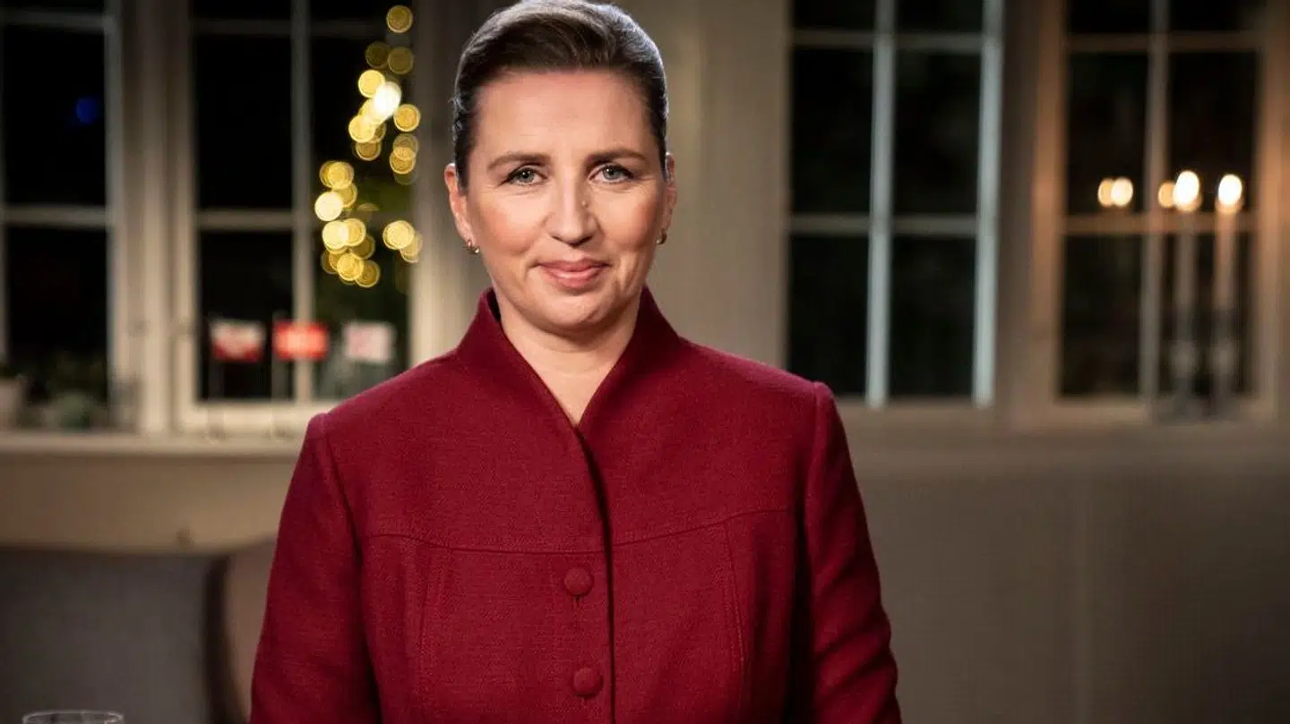 Statsminister Mette Frederiksen (S) holder nytårstale på Marienborg i Kongens Lyngby, søndag 1. januar 2024. (Foto: Mads Claus Rasmussen/Ritzau Scanpix)