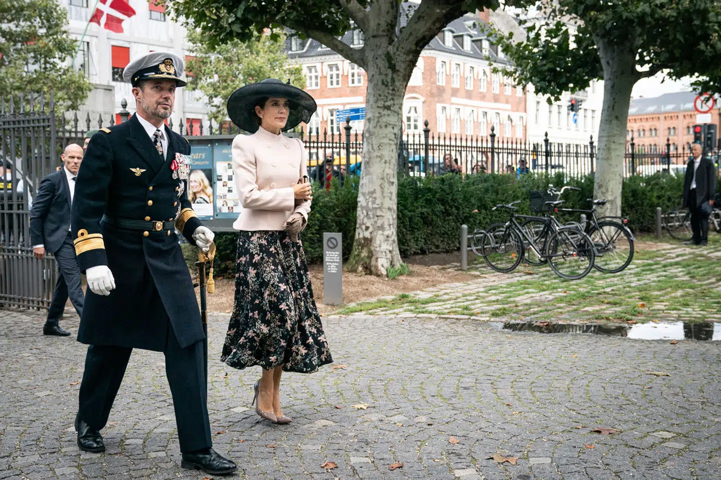 Kronprins Frederik og kronprinsesse Mary har deltaget i flere gudstjenester, her i Holmens Kirke i anledningen af Flagdagen for Danmarks udsendte, 5. september 2019.