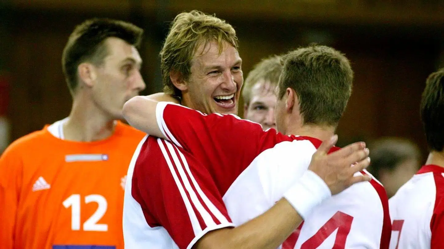 Kristian Gjessing efter en sejr over Norge i 2004.