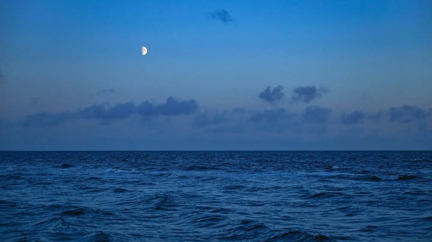 Udsigt fra stranden ved Dueodde på Bornholm.