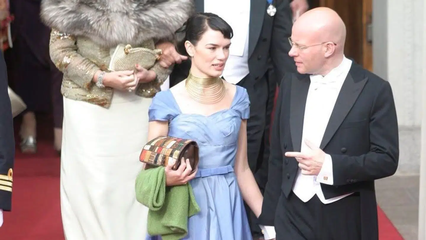 Thomas Blachman og hans daværende hustru Viola Heyn-Johansen ved Kronprinsparret bryllup i Vor Frue Kirke i 2004.