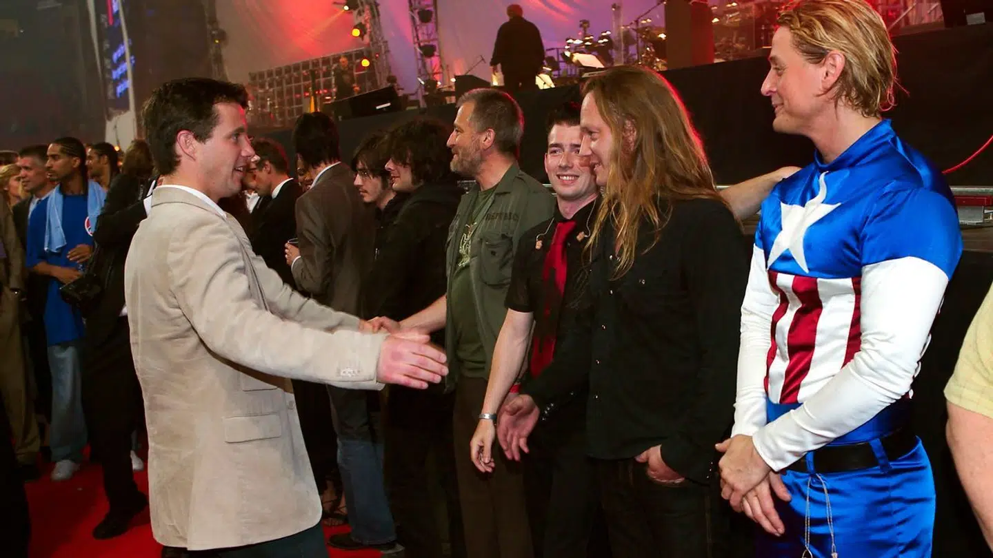 D-A-D var blandt andet på scenen under 'Rock'n'Royal' i 2004. Her hilser de på kronprins Frederik.