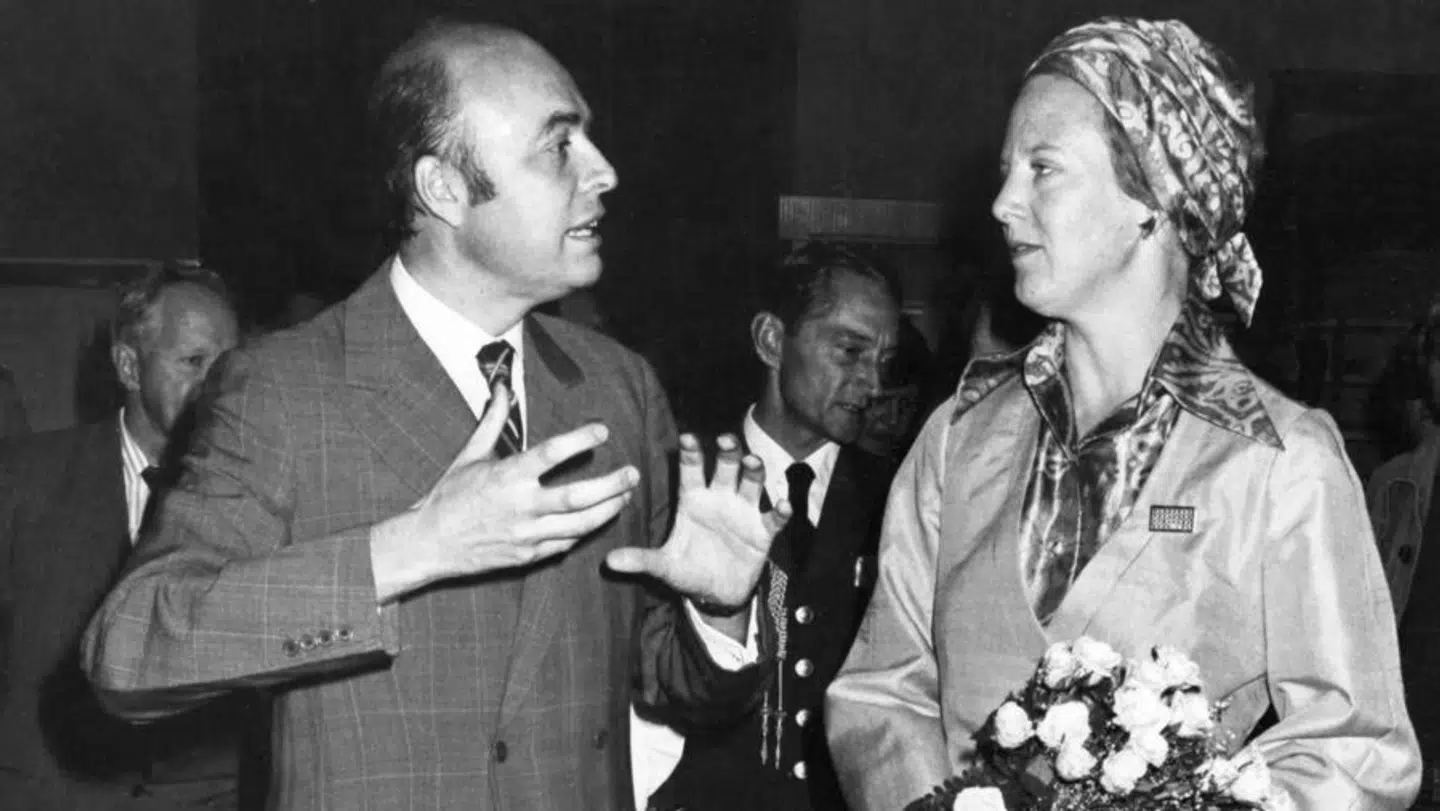 Jan Bonde Nielsen hilser på dronning Margrethe i 1978.