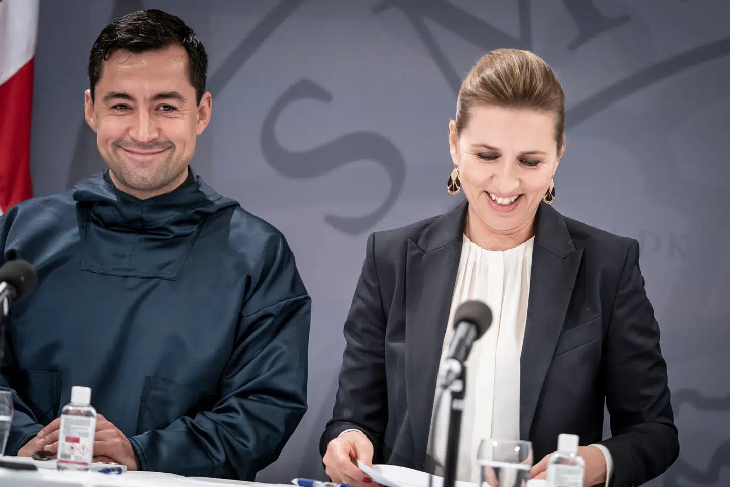 Landsstyreformand i Grønland Múte B. Egede og statsminister Mette Frederiksen under pressemøde i Spejlsalen i Statsministeriet i København, onsdag den 3. november 2021.