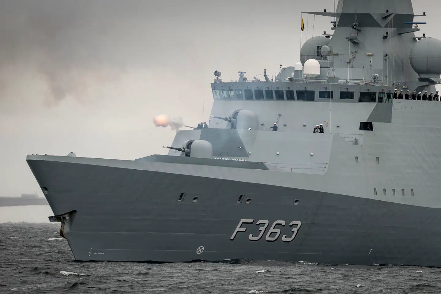 Krigsskibet »Niels Juel« er en fregat af Iver Huitfeldt-klassen, som er den mest sandsynlige fregattype, Danmark vil sende til Det Røde Hav. Arkivfoto: Mads Claus Rasmussen/Ritzau Scanpix