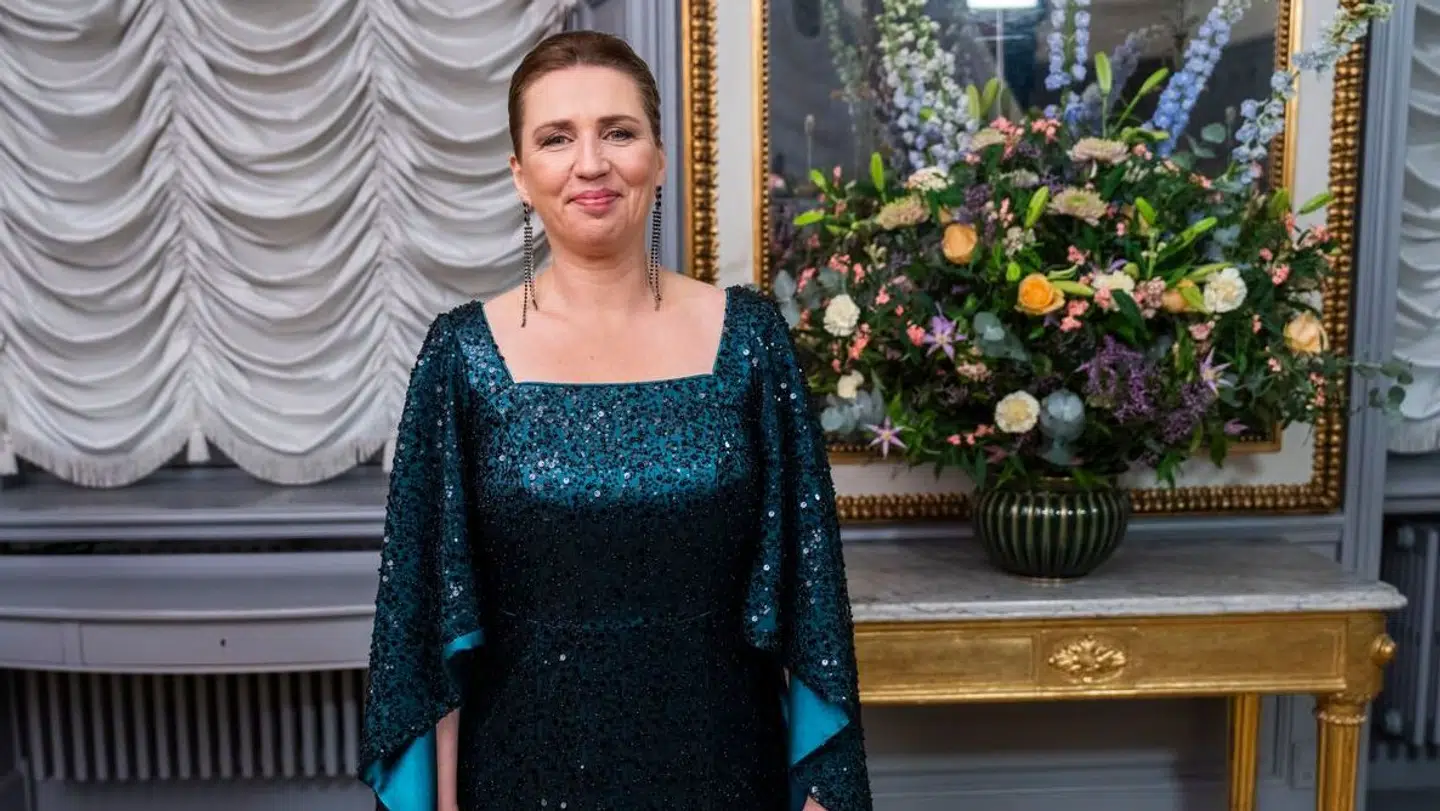 Statsminister Mette Frederiksen ankommer til nytårstaffel- og kur i Christian VII's Palæ, Amalienborg Slot, København, mandag 1. januar 2024.