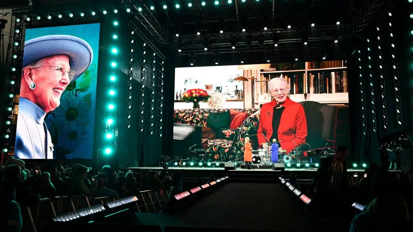DR og TV 2s fælles show til ære for dronningen, på Kongens Nytorv i København, fredag d. 12. januar 2024.
