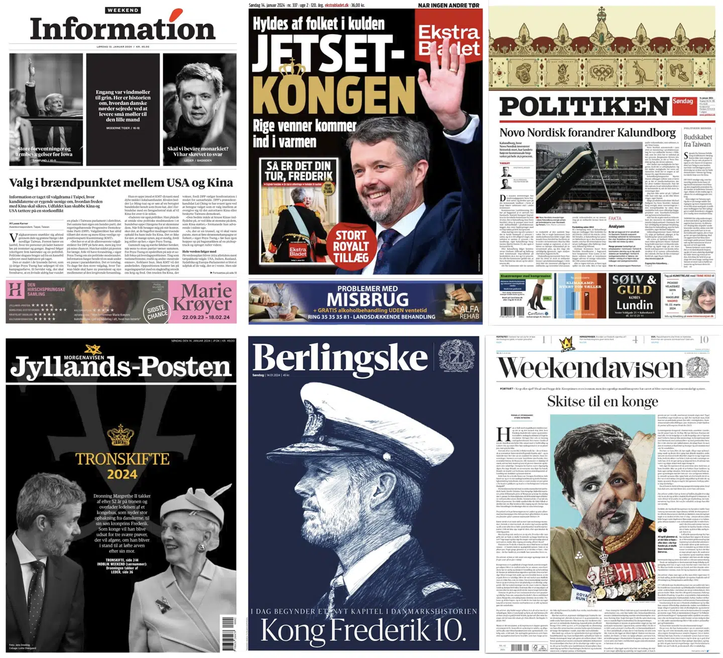 Kronprins Frederik pryder de fleste danske aviser denne søndag.