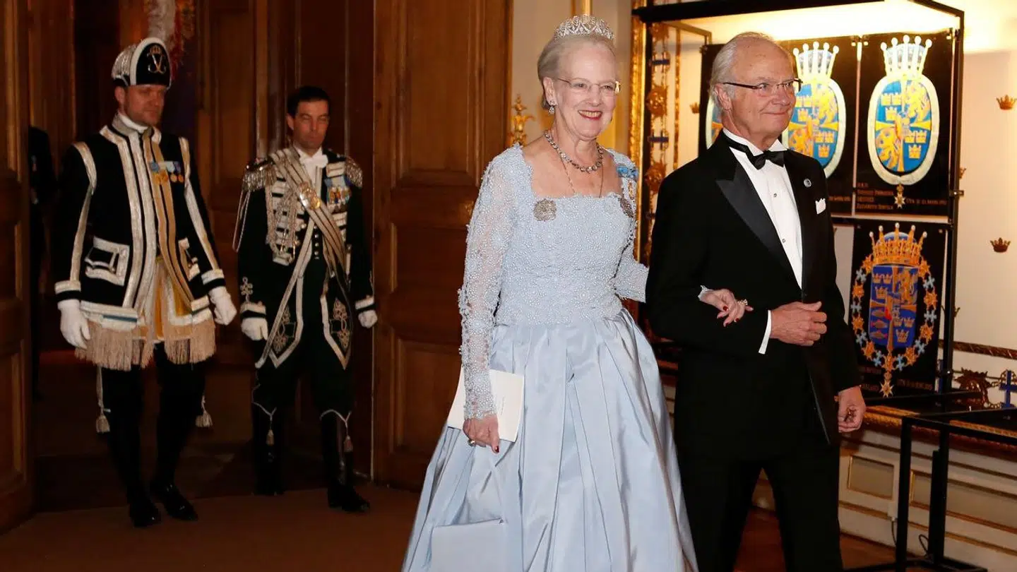 Her ses dronning Margrethe og kong Carl Gustaf i 2016.
