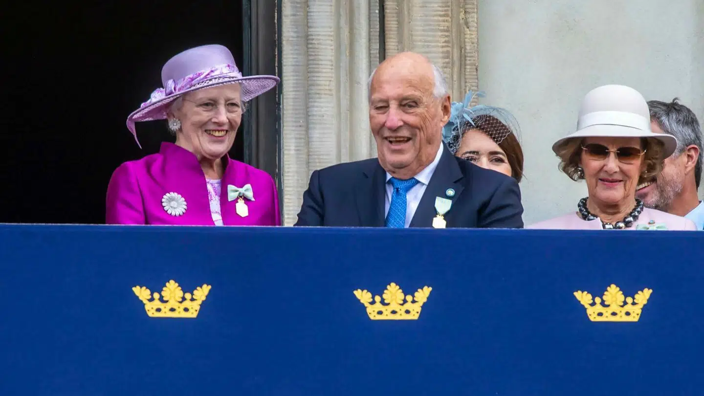 Arkivfoto af dronning Margrethe og kong Harald.