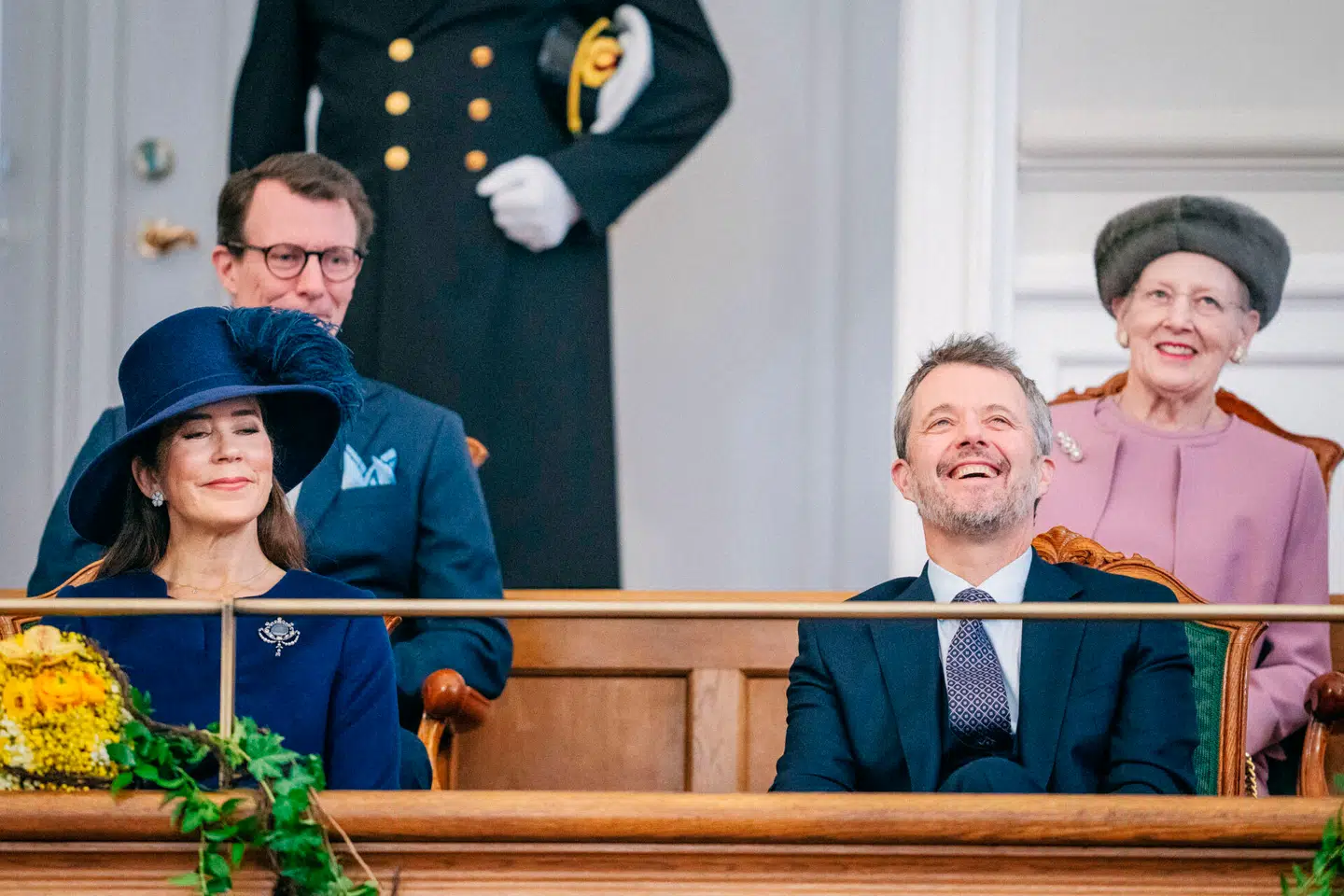 Mandag fortsatte fejringen af kong Frederik i Folketingssalen. Foto: Mads Claus Rasmussen/Ritzau Scanpix.