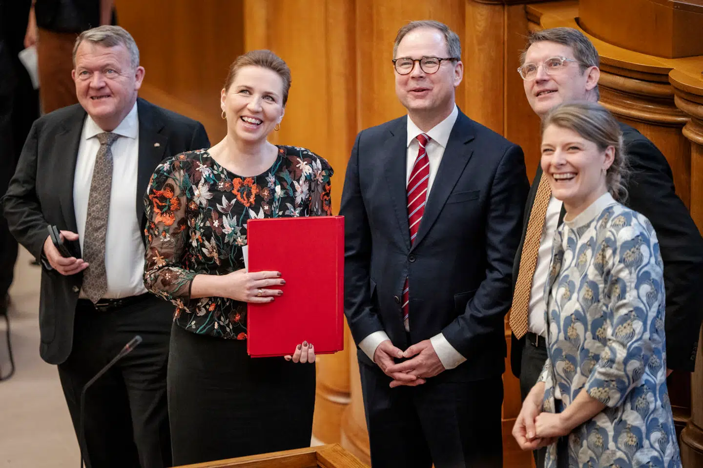Der tegner sig et generelt billede af hastværk i den lovforberedende proces, mener lektor Rasmus Grønved Nielsen. På billedet: Lars Løkke Rasmussen (M), statsminister Mette Federiksen (S), Nikolai Wammen (S), Troels Lund Poulsen (V) og Ane Halsboe-Jørgensen (S) i Folketingssalen 15. januar 2024.